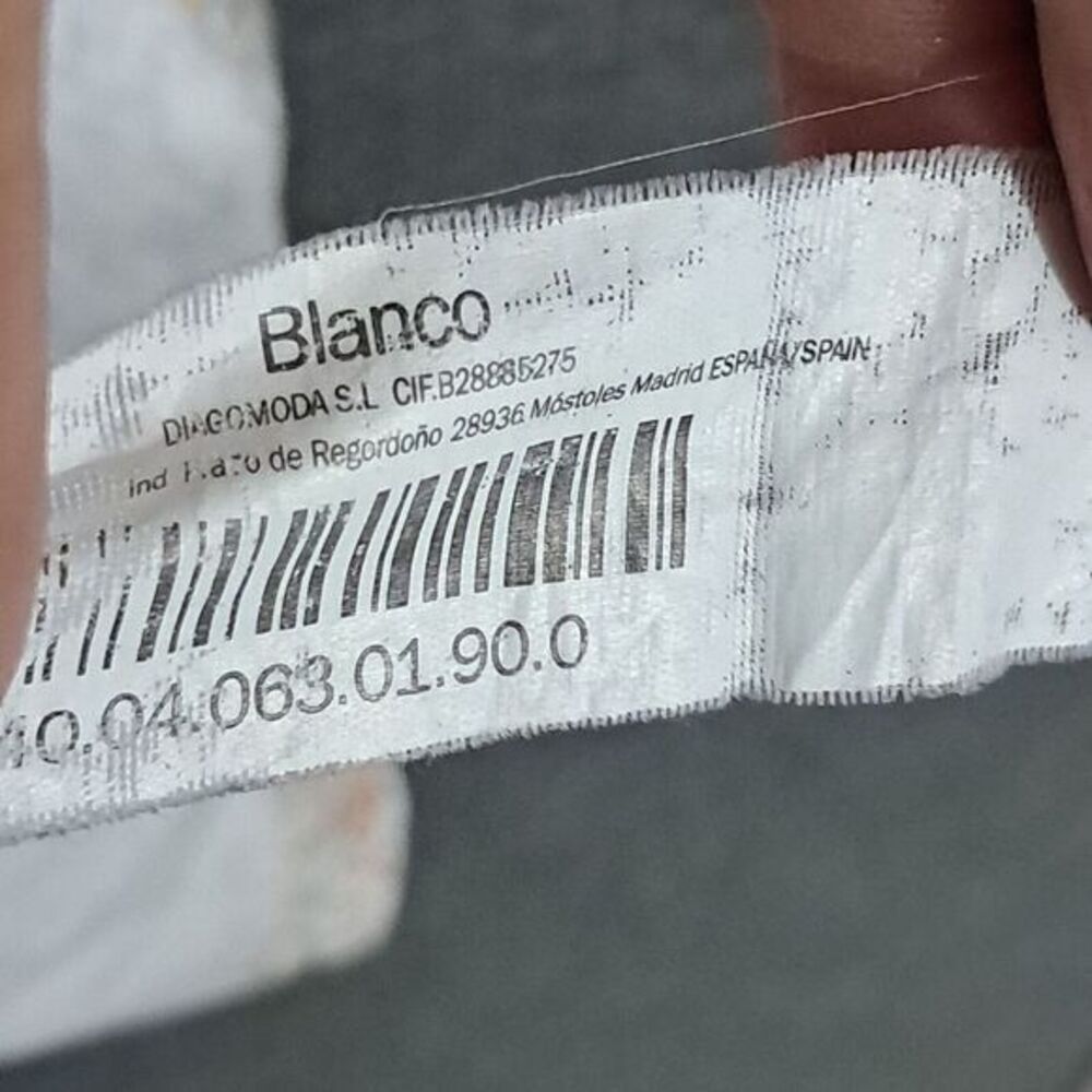 Blanco Denim Dress Womens Large Dixie Floral Cream Pockets Stretch Spain Sporty‎ - Picture 12 of 13